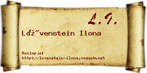 Lövenstein Ilona névjegykártya